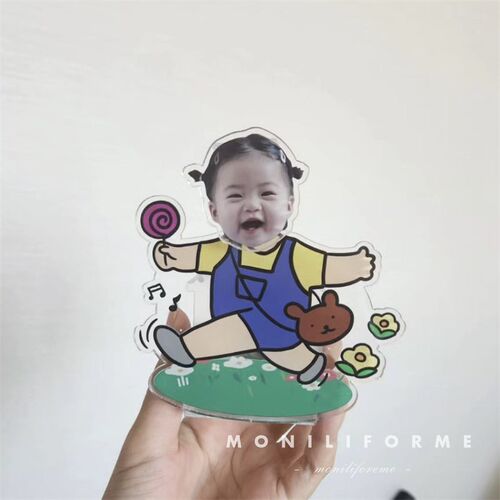 moniliforme车载摇头摆件定制宝宝头像卡通diy摇摇乐车内装饰品