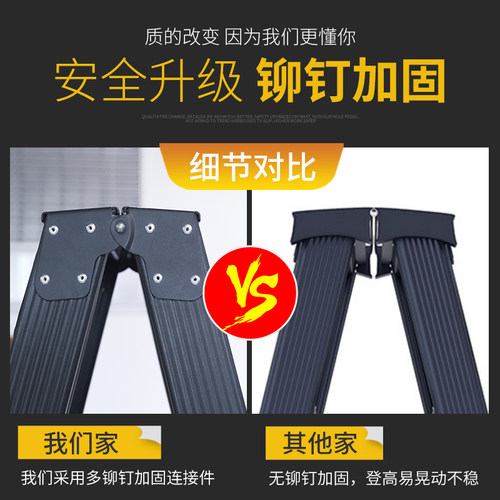 人字梯家用铝合金梯子2米多功能室内折叠伸缩便携双测工程爬楼梯