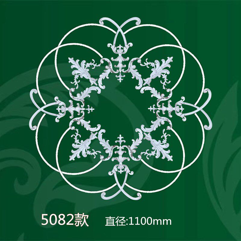 法式PU灯盘组合拼花灯座圆形轻奢穹顶非石膏造型雕花灯池装饰欧式