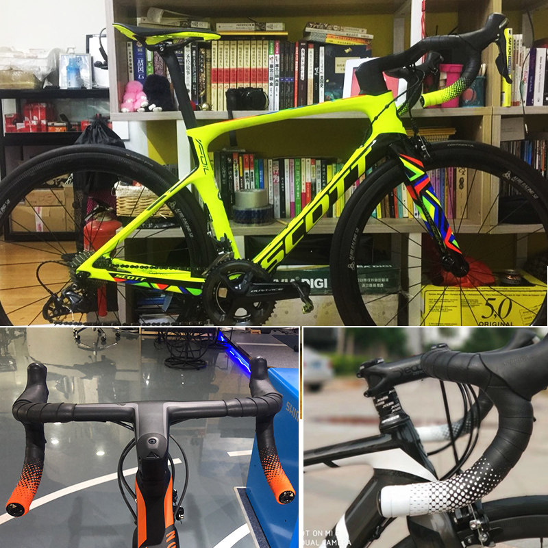 台湾ciclovation驰兴 公路车渐变把带防滑硅胶死飞自行车双色绑带
