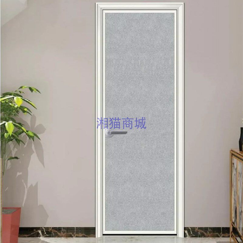 极简风格极窄边现代简约厨房阳台钢化磨砂全景玻璃卫生间平开门