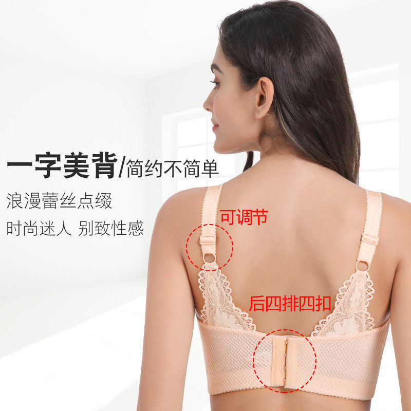 大胸显小文胸薄款缩胸防下垂胖人超大码内衣女200斤大罩杯全包型e