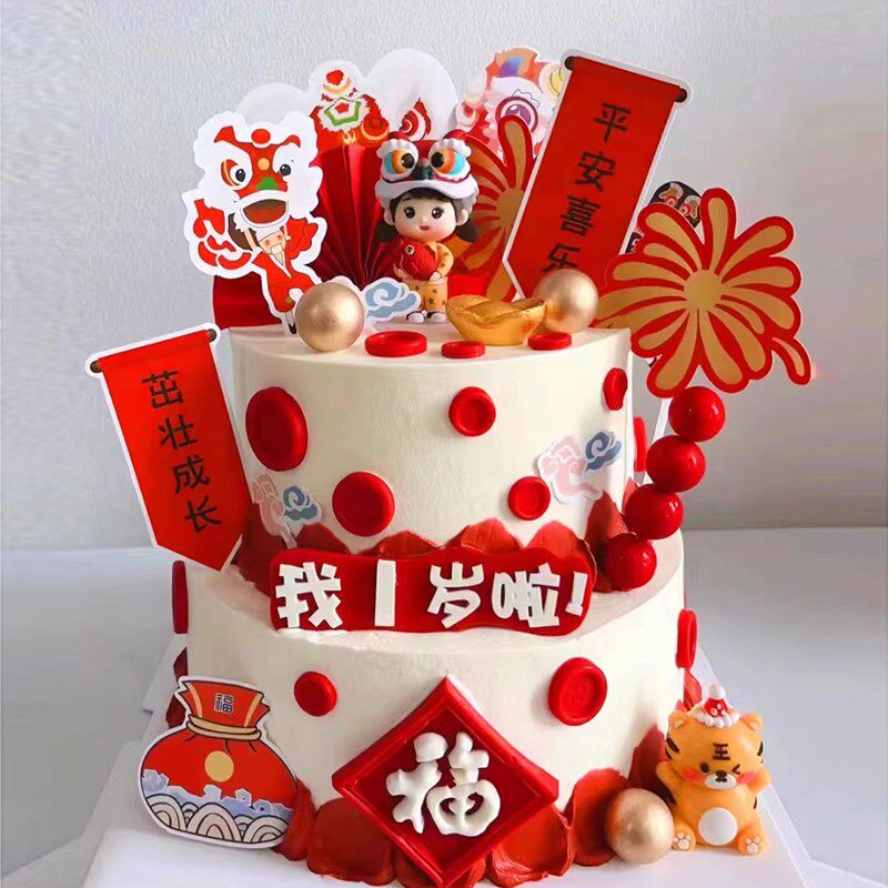 双层卡通蛋糕模型仿真2024新款网红婚礼祝寿生日蛋糕橱窗摆放样品