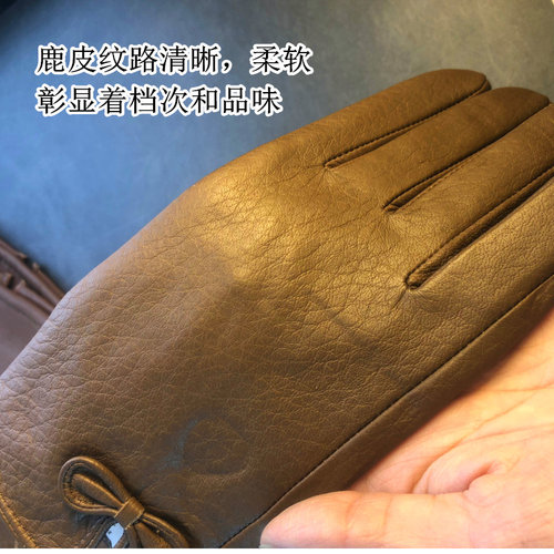 尾货 zhong磅鹿皮 传统手工缝加绒保暖男开车机车女摩托真皮手套