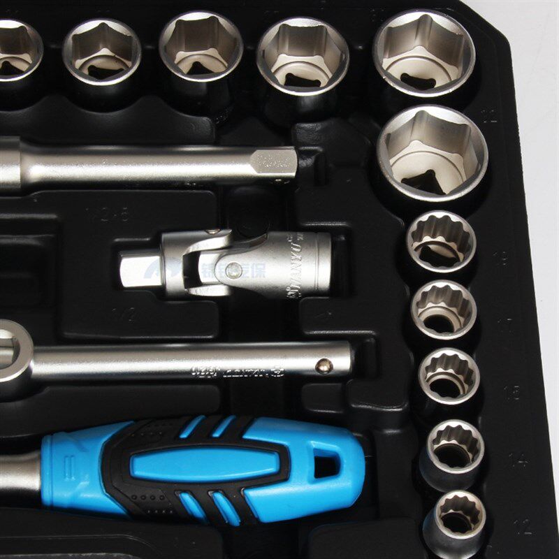 进口南豫汽修机修32件套筒扳手套装工具M8-32mm六角梅花套筒扳手