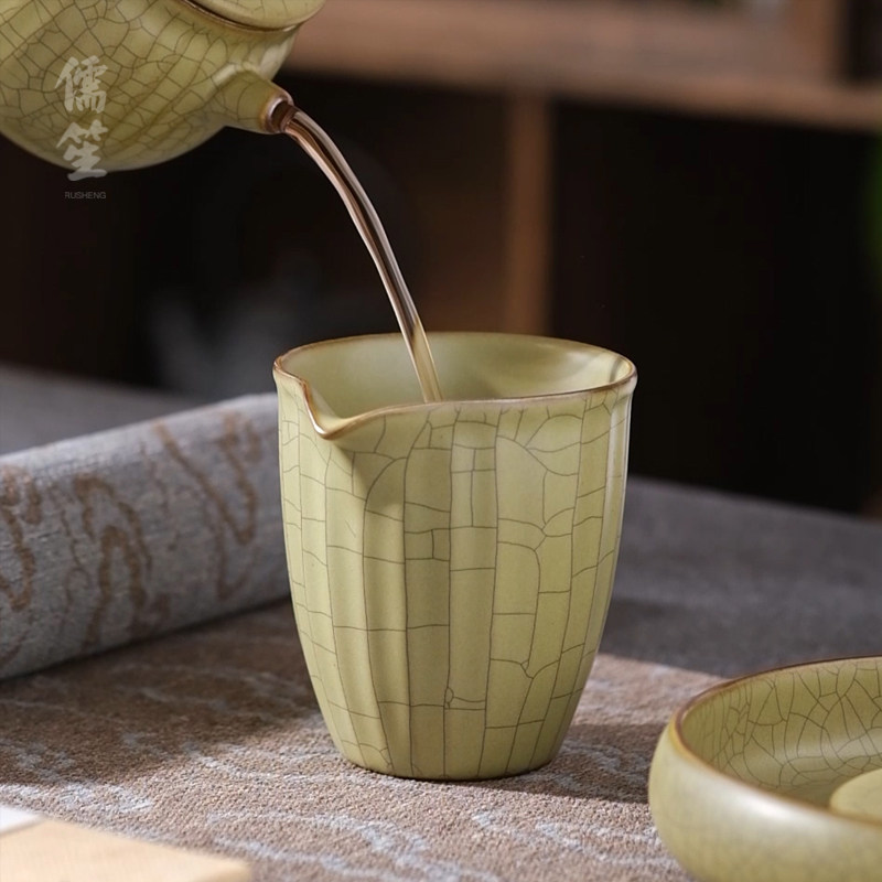 泉德堂复古传世哥窑公道茶漏茶海壶承