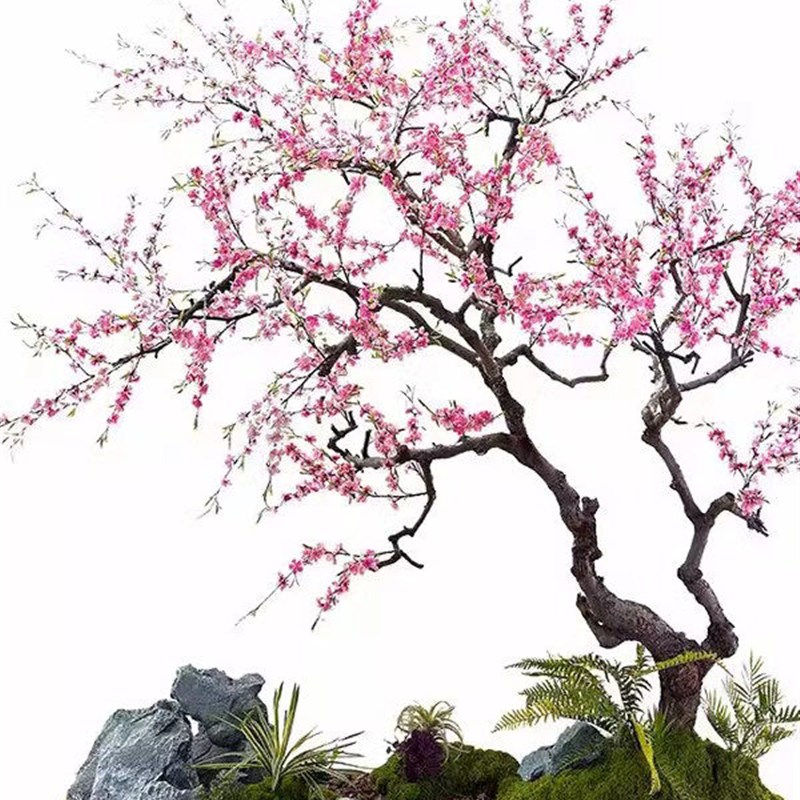 仿真桃花树假桃树大型仿真树腊梅树新年许愿树造景红包树新年装饰