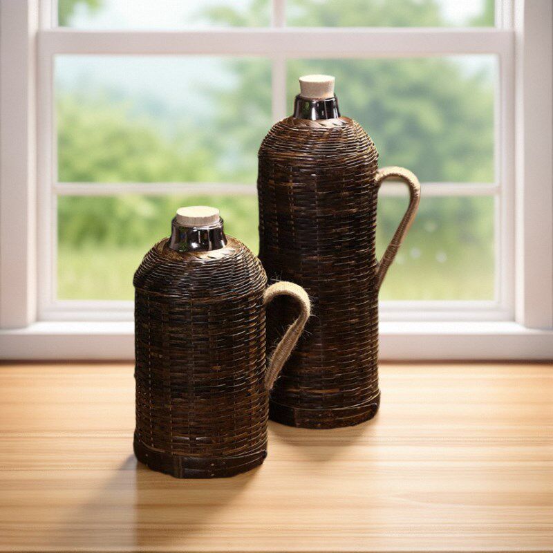 老式茶壶纯手工竹编热水瓶藤编内胆开水瓶暖壶暖瓶保温壶紫竹精编