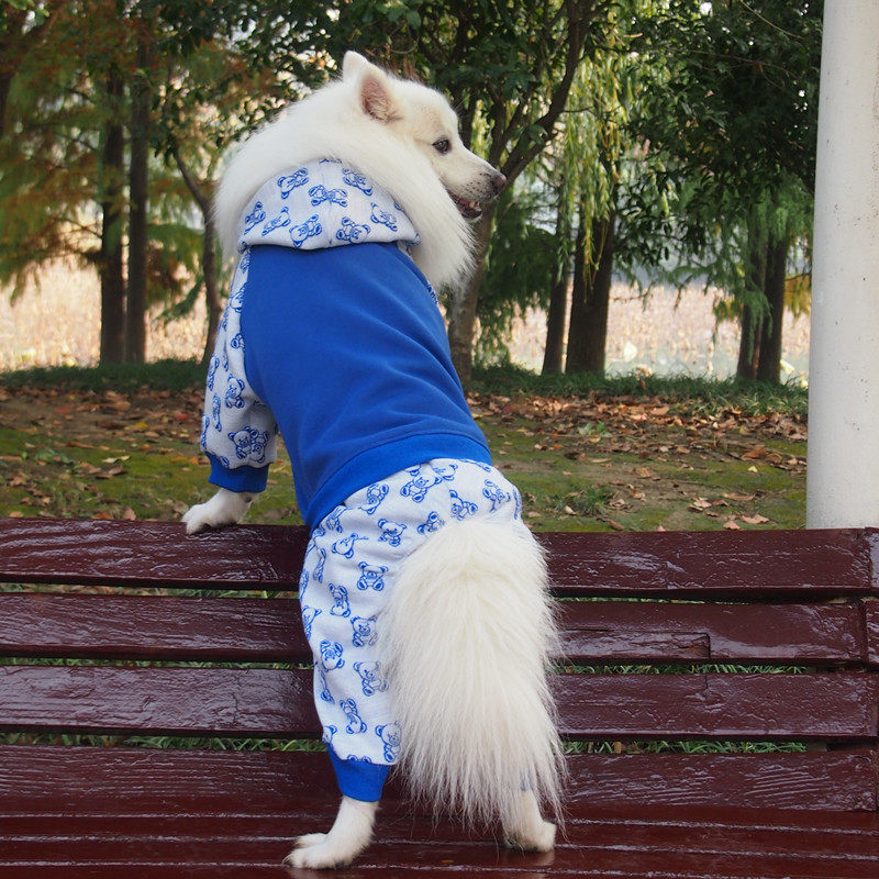 大狗衣服秋冬季加绒保暖宠物中大型犬卫衣金毛拉布拉多萨摩四脚衣