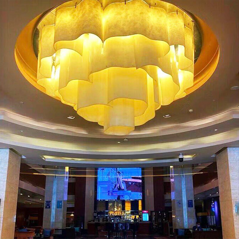 祥云朵新中式吸顶灯客厅灯餐厅包厢圆形铁艺酒店大堂工程主大厅灯