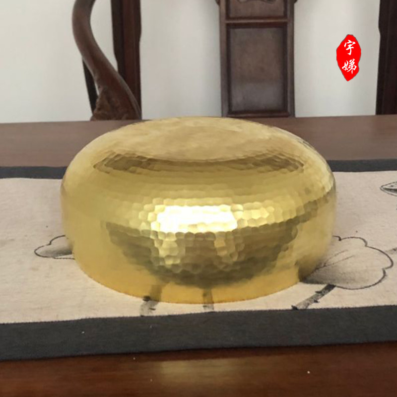 紫铜铜茶洗 茶盂 水钵盂 纯手工锻打一体茶洗加厚水洗功夫茶具