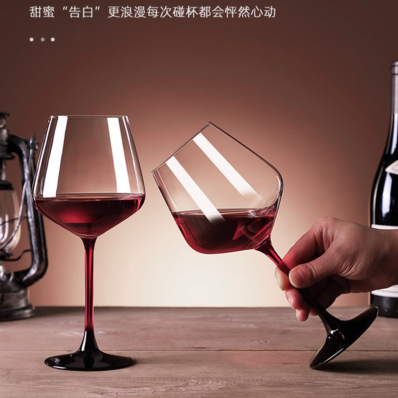 领结手工红酒杯轻奢家用水晶玻璃杯创意醒酒器欧式勃艮第杯高脚杯
