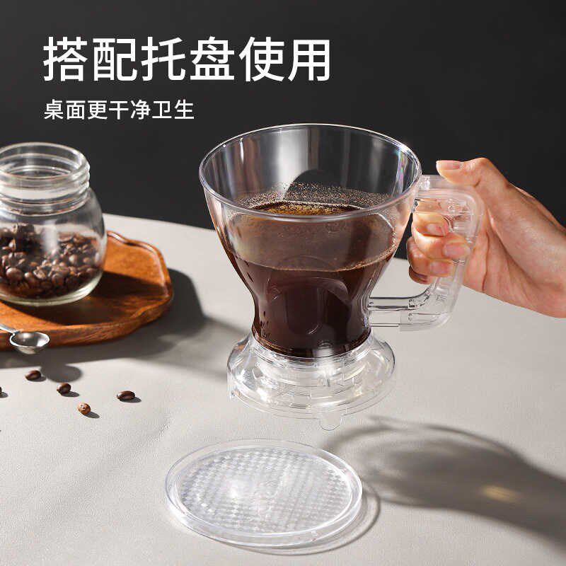 新款家用聪明杯美式手冲咖啡滤杯免滤纸可泡茶大容量带手柄滤杯