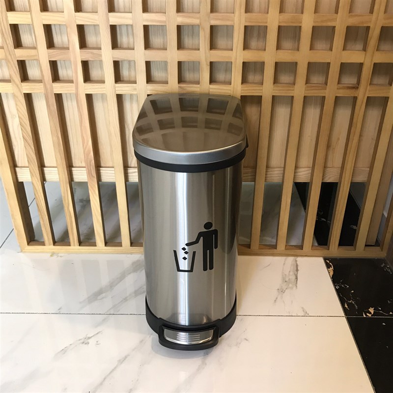 不锈钢静音厨房10L40L大号脚踏垃圾桶家用带盖创意医院酒店