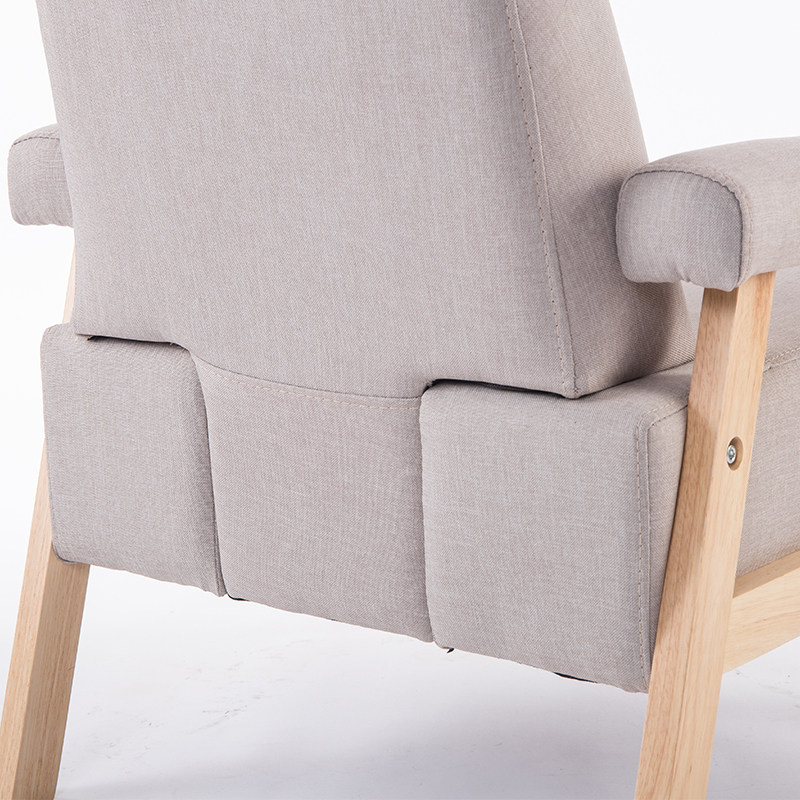 小户型单人双人布艺沙发创意家具咖啡厅餐厅日式实木沙发椅简约