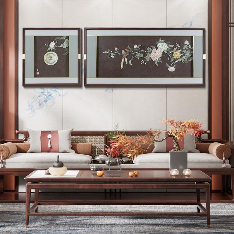 客厅沙发背景墙装饰画新中式玉雕挂画玉石雕刻高档壁画立体雕刻画
