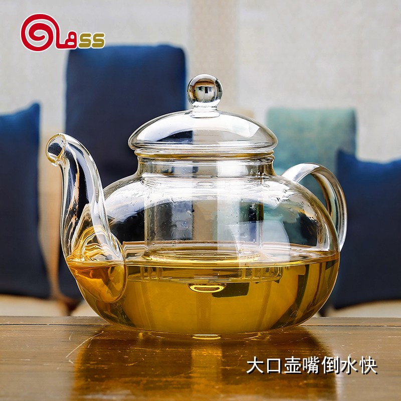 耐热耐高温玻璃功夫花茶壶过滤泡茶壶茶具冷水壶超大号凉水壶
