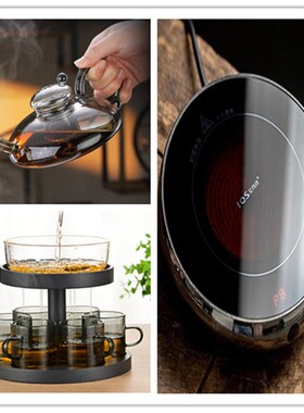 艾玛诗玻璃烧水壶蒸煮茶壶电陶炉白茶家用茶具小型茶壶煮茶炉套装
