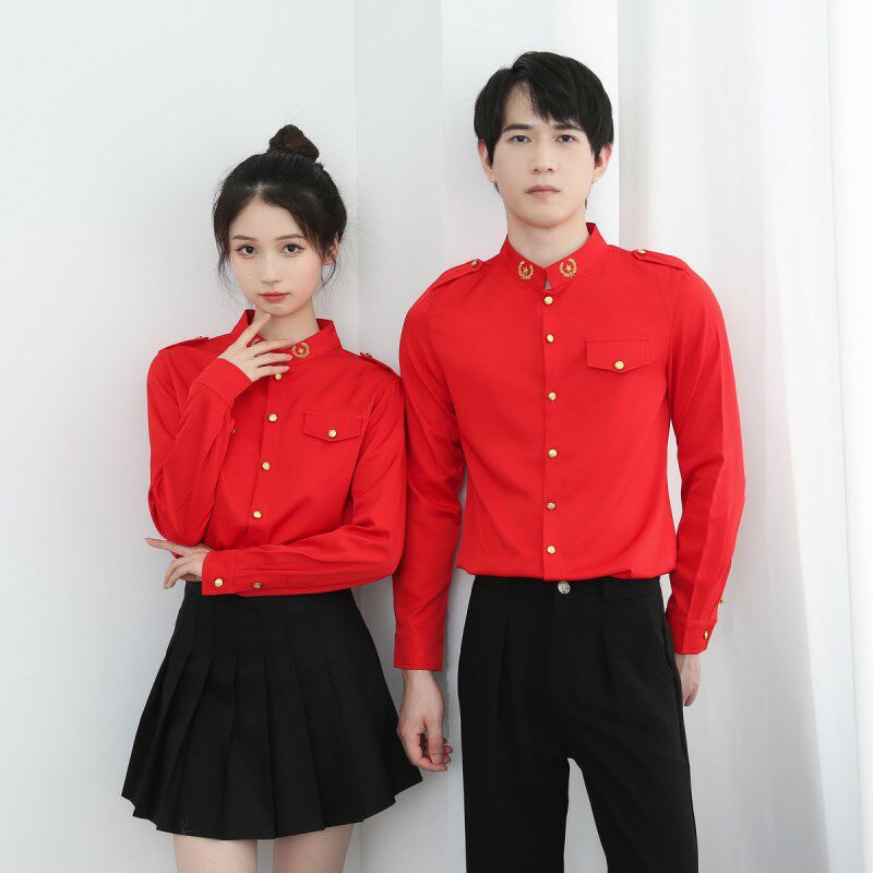男女服务员工作服秋冬装长袖衬衫夜场ktv服务生酒吧员工空少制服