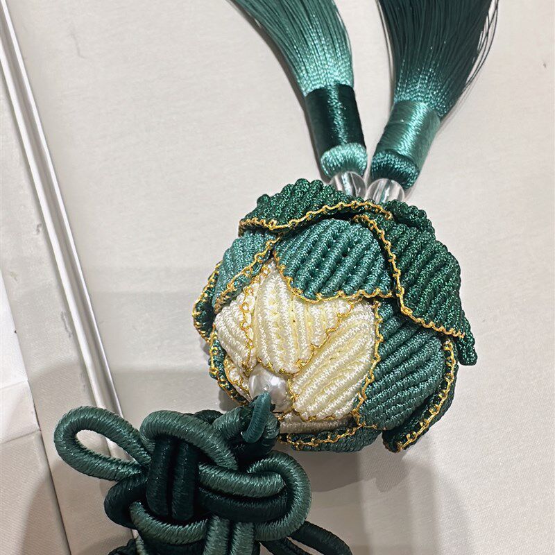 手工编织幻彩莲花车挂diy小挂件成品手工挂件好运连连挂件