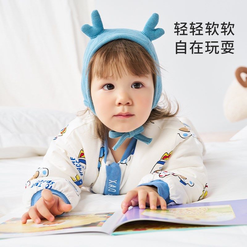 婴儿睡袋秋冬款加厚恒温分腿防踢被男女儿童家居服睡衣宝宝衣服冬