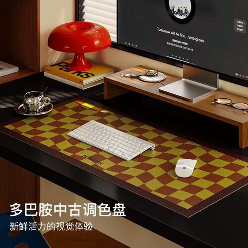 午后柏林鼠标垫超大号桌垫办公键盘垫防水防油免洗防烫隔热桌面垫