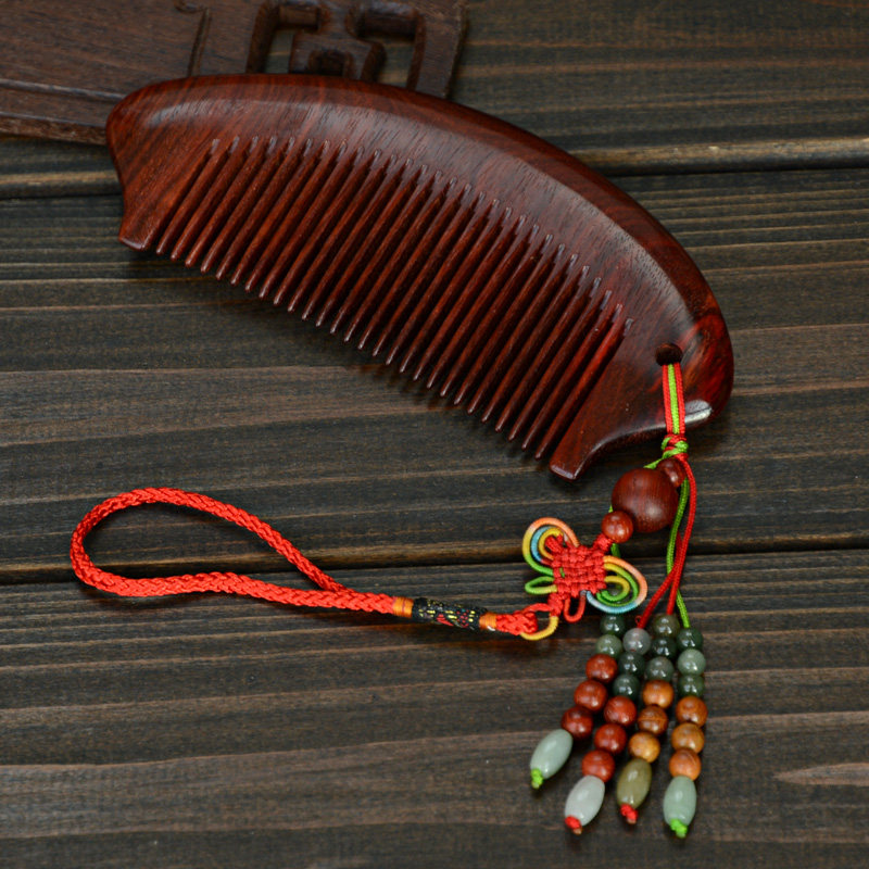 紫檀木梳子女士可爱网红款头皮按摩梳防脱发防静电家用小便携随身