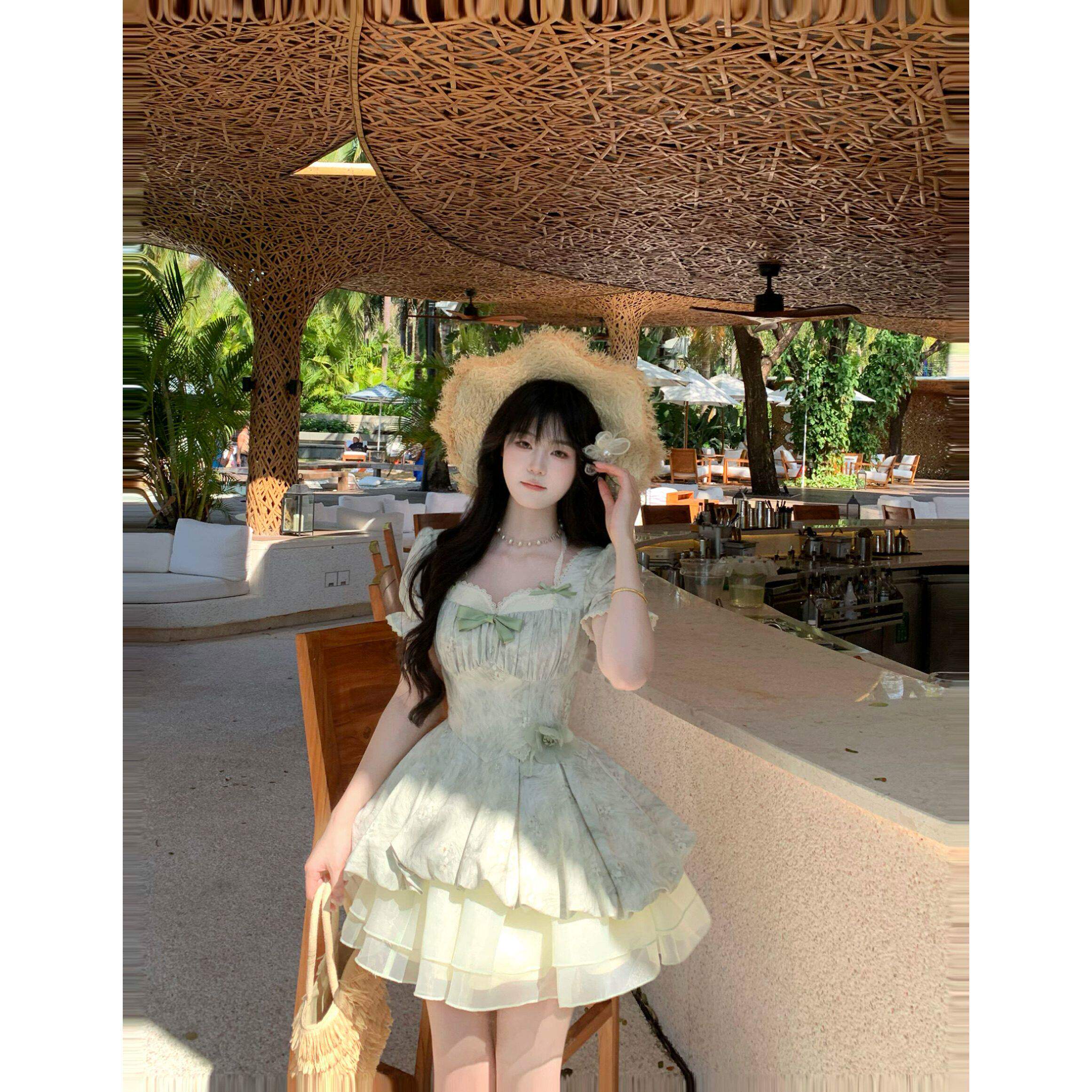 超高颜值少女洋装清新甜