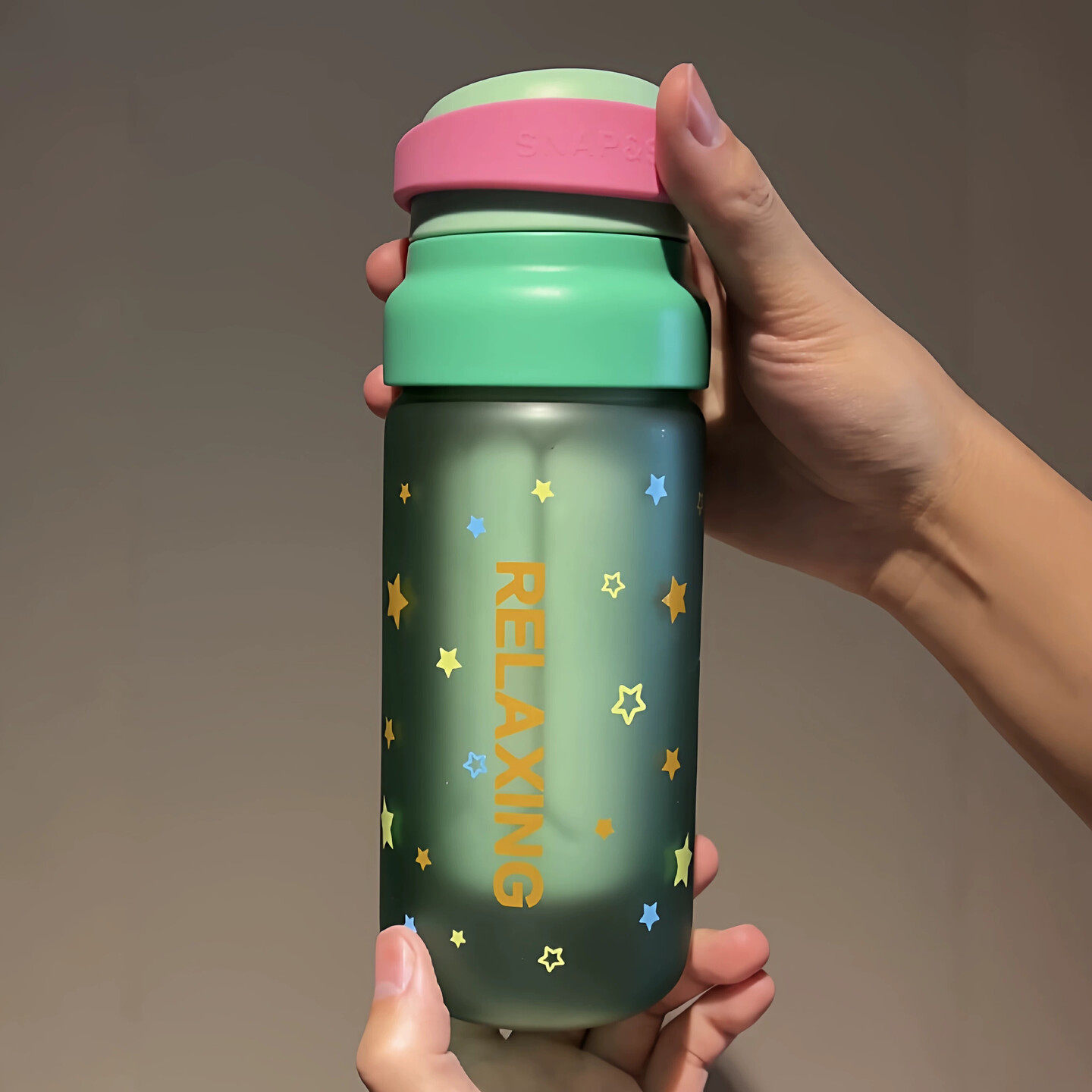 马卡龙星星杯高硼硅玻璃杯高颜值ins风随手杯撞色吸管茶水分离杯