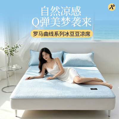2026新款凉感小冰席可水洗冰丝凉席夏天可折叠透气床笠款A类罩软