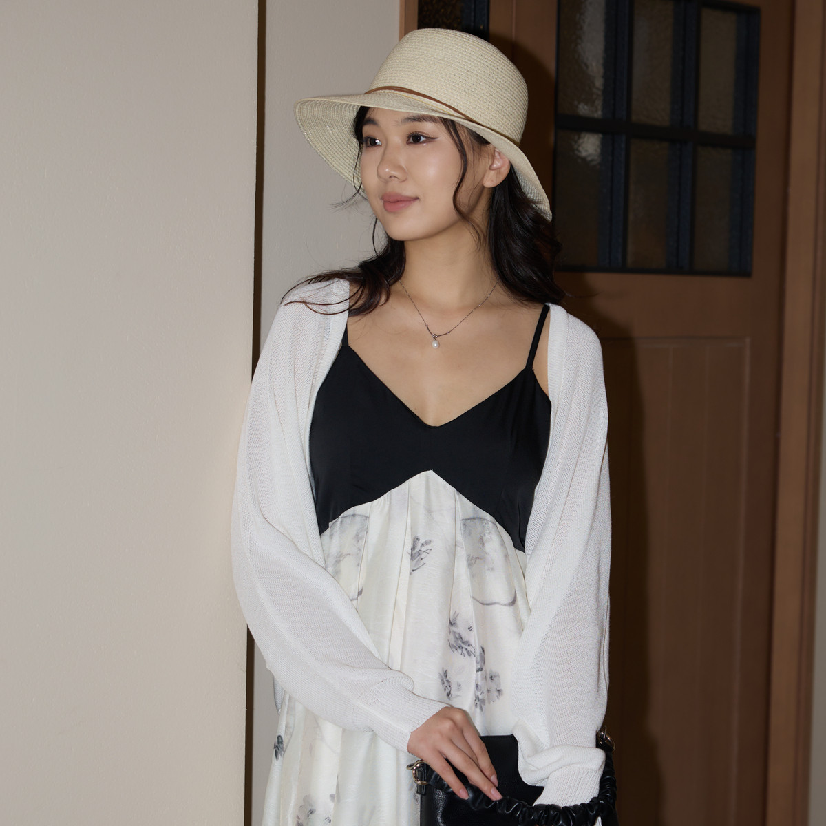 西町村屋度假风撞色吊带裙女装夏季新款法式气质连衣裙AB9404010图片
