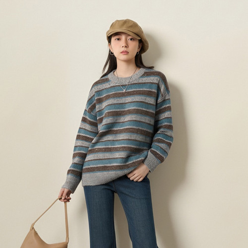 西町村屋彩点渐变段染毛衣女