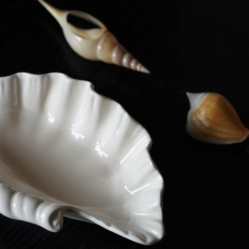 一枚橙 陶瓷餐盘贝壳碟甜品盘冰沙冰淇淋盘复古首饰收纳盘肥皂盒