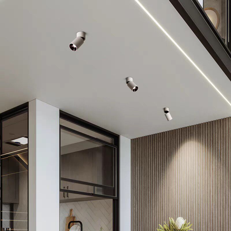 可调角度led明装射灯可折叠免开孔桶灯客厅背景墙筒灯玄关天花灯