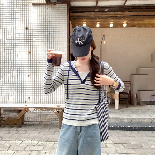 假两件拼接t恤女2026新款