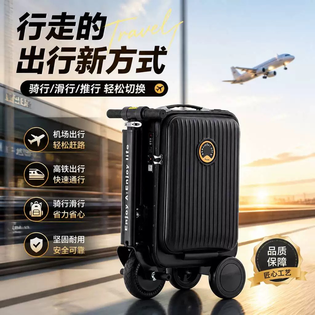 可以骑的电动行李箱代步骑行载人图片
