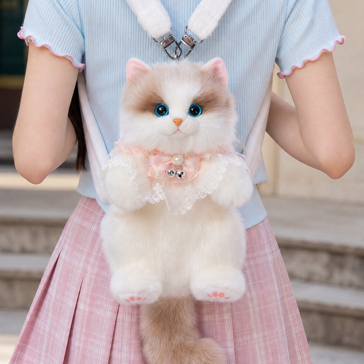 仿真小猫咪玩偶背包精美礼盒装