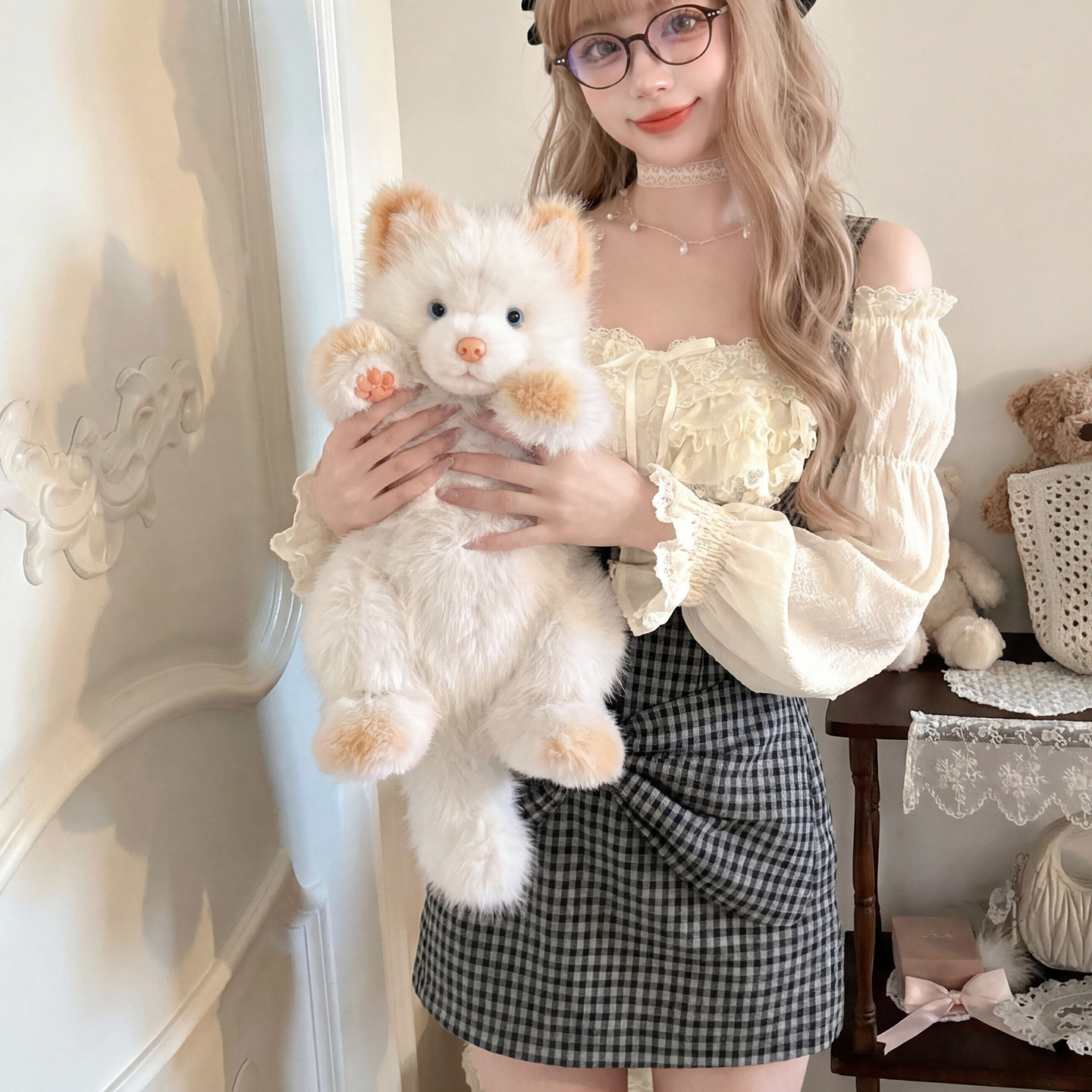 仿真土松小狗玩偶毛绒玩具双肩背包大号公仔布娃娃女生生日礼物