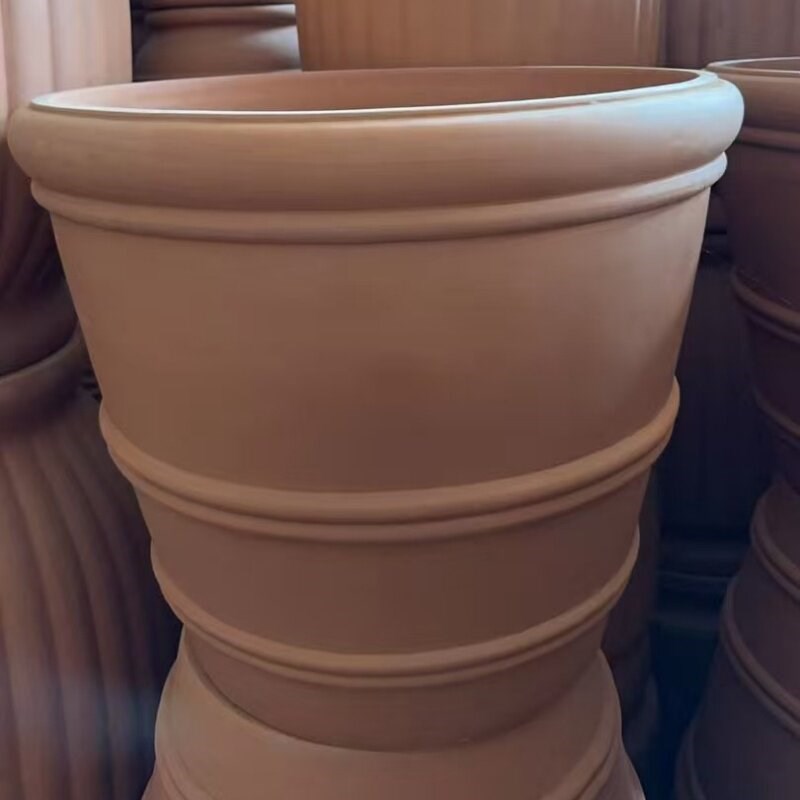 红陶粗陶陶罐特大口径别墅庭院景观花盆特大号简约粗陶无釉种树盆