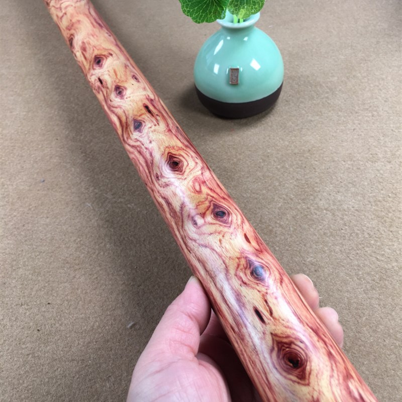紫檀柳鬼脸把玩棍棒原木料按摩敲背木棍似海南黄花梨防身棒擀面杖