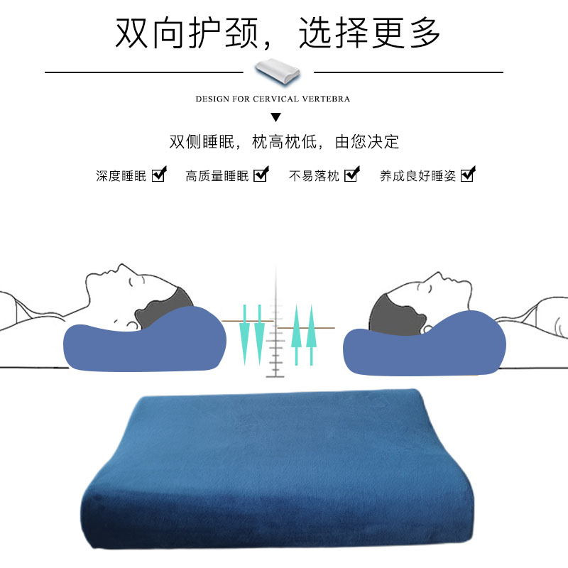 深睡眠PRO记忆海绵枕慢回弹记忆棉枕芯学生宿舍枕老人护颈高低枕