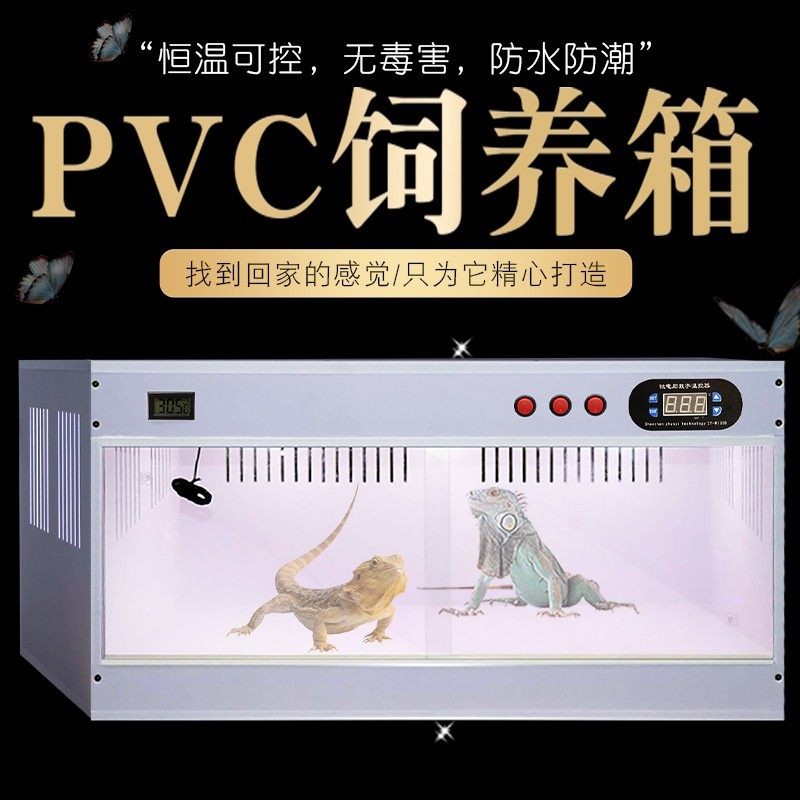 PVC爬宠鬃狮蜥芦丁鸡饲养箱保温恒温加热智能暖蓝舌蜴蛇乌龟异虫