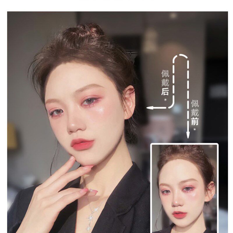 女士前额发际线假发贴隐形空气刘海网红真人发丝生物头皮补发片