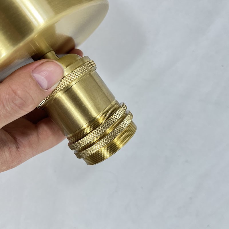 全铜吸顶灯座 E27螺口陶瓷灯头金色黄铜壁灯明装灯泡底座灯具配件