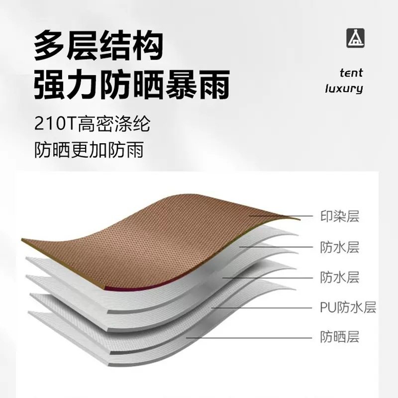 户外帐篷两室一厅自动帐篷5-8人露营过夜大型公园豪华休闲大帐篷