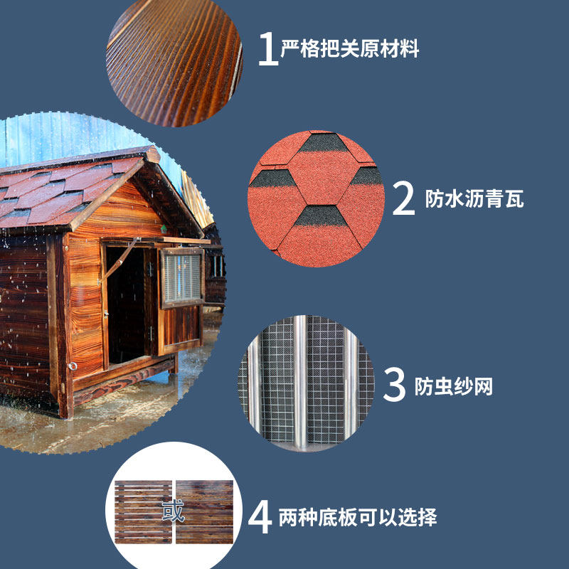实木狗屋狗窝别墅户外防水通风防晒狗房室外夏季可拆防雨木质通用