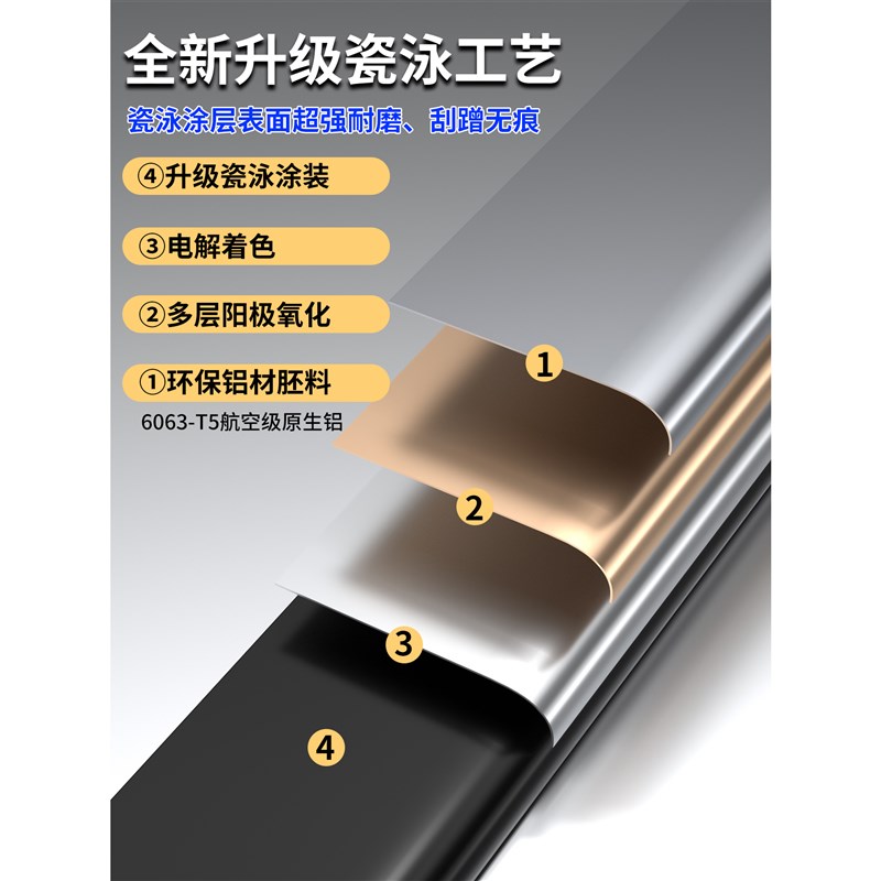 加厚铝合金卡扣踢脚板极窄上门安装金属地角型材全铝铝制踢脚线条