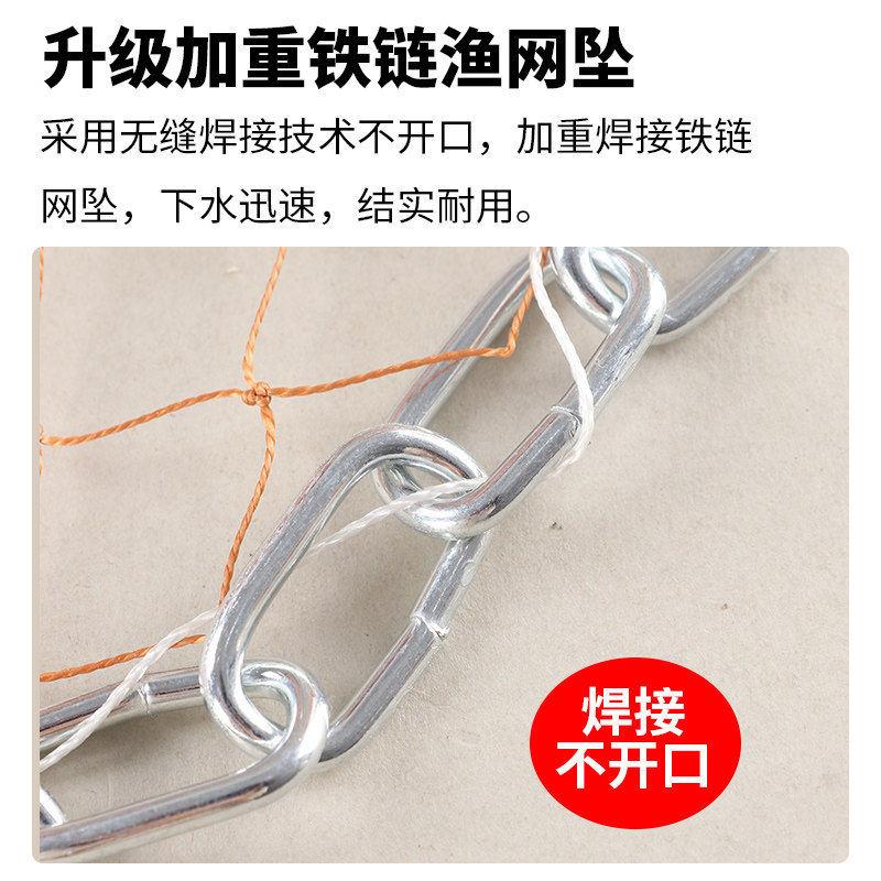 手抛大飞盘式圆盘手撒渔网鱼网撒网捕鱼易抛网甩抓打扑捞自动鱼网
