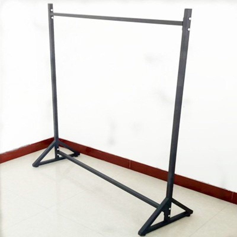 黑色简易服装店展示架男女衣服货架衣架落地挂衣架子中岛侧挂正挂