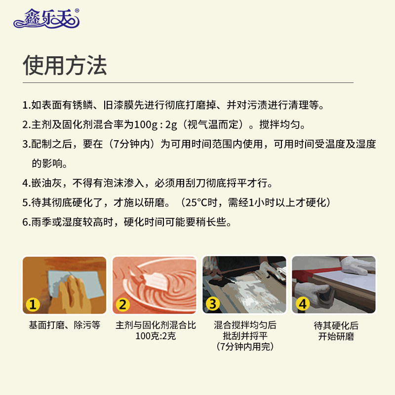 耐高温原子灰汽车钣金腻子补坑泥快干补漆木器木质喷漆金属模型